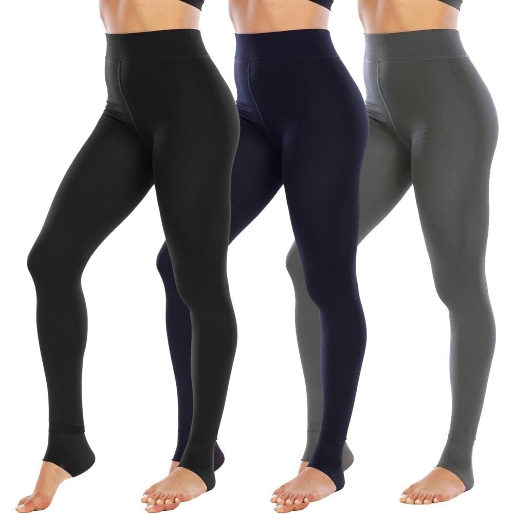 Winter Warm Fleece 3 Pack Leggings Women Thick Thermal Velvet Tights Cozy Wear